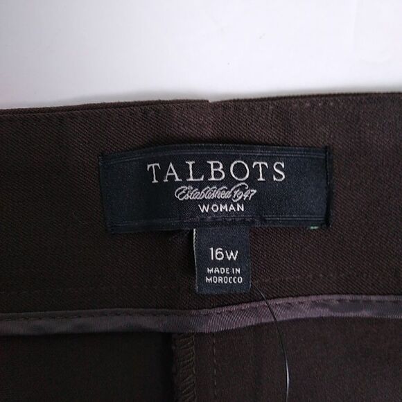 TALBOTS NWT Heritage Womens Slacks Chocolate Brown Side Zip Sz 16 Career Preppy - Picture 4 of 8
